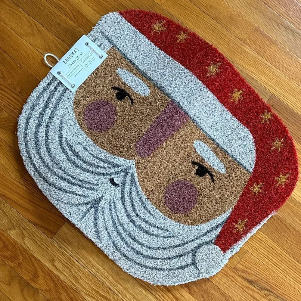 ANTHROPOLOGIE Santa Doormat Santa Claus Christmas